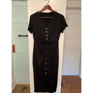 Black Button Up Maxi Dress